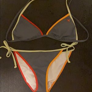 Hurley Bathing Suit Bikini Gray and Multicolor